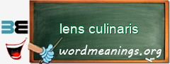 WordMeaning blackboard for lens culinaris